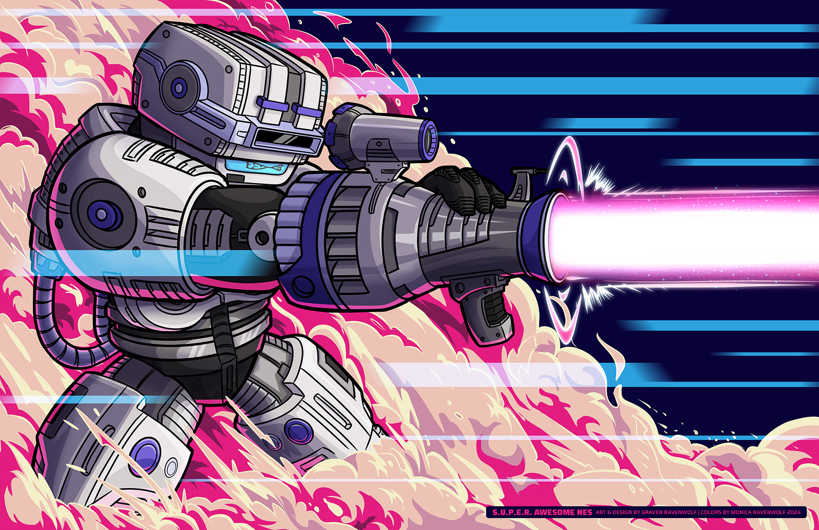 S.U.P.E.R. AWESOME NES (Full Blast) – Console Crusaders | Print (11" x 17")