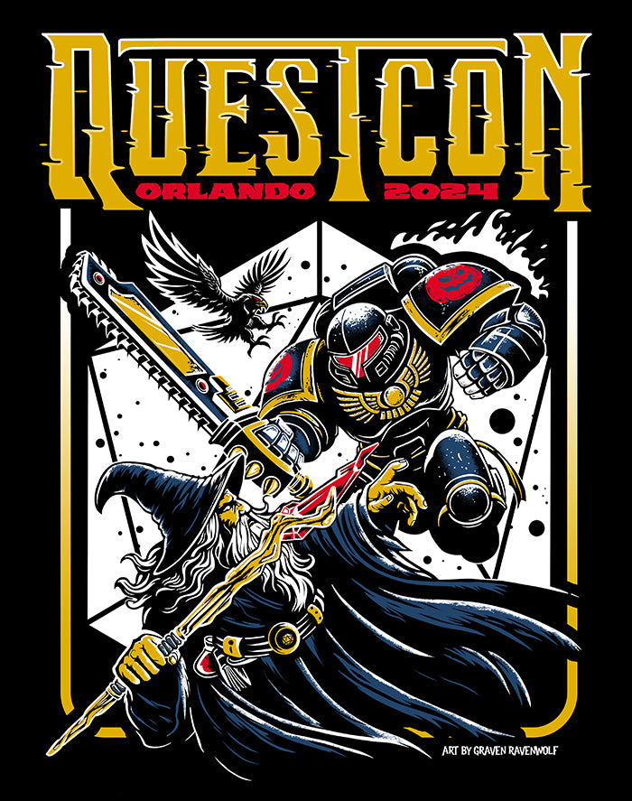 MECH, MIGHT, & MAYHEM! (Text) – Quest Con Orlando 2024 | Print (11" x 14")