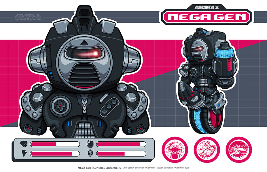 MEGA GEN (Character Sheet) – Console Crusaders | Print (11" x 17")