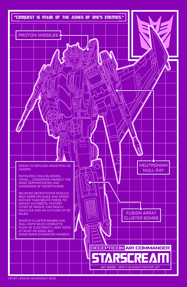 STARSCREAM (Blueprint) – Transformers | Print (11" x 17")