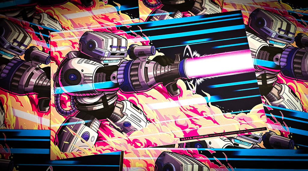 S.U.P.E.R. AWESOME NES (Full Blast) – Console Crusaders | Print (11" x 17")