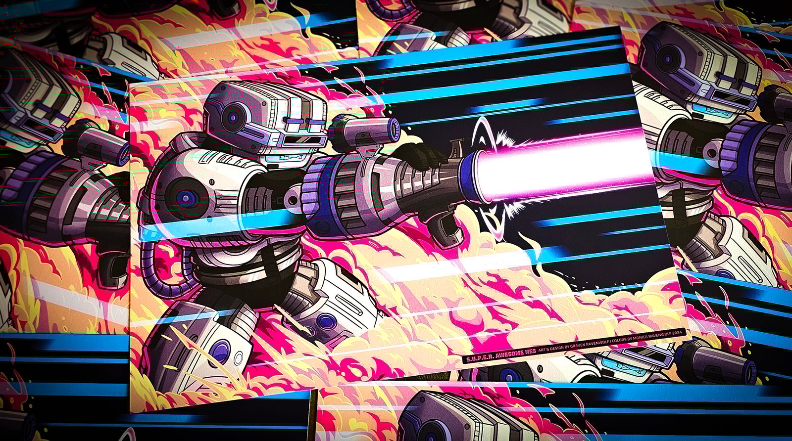 S.U.P.E.R. AWESOME NES (Full Blast) – Console Crusaders | Print (11" x 17")