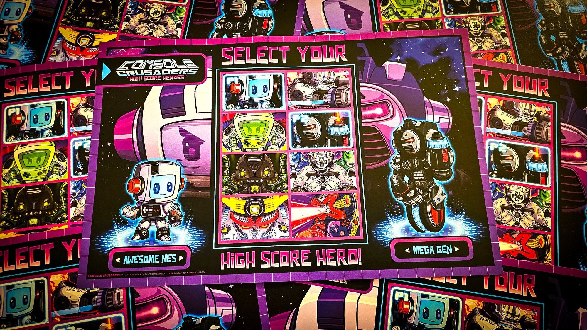 "HIGH SCORE HEROES" – Console Crusaders | Print (11" x 17")