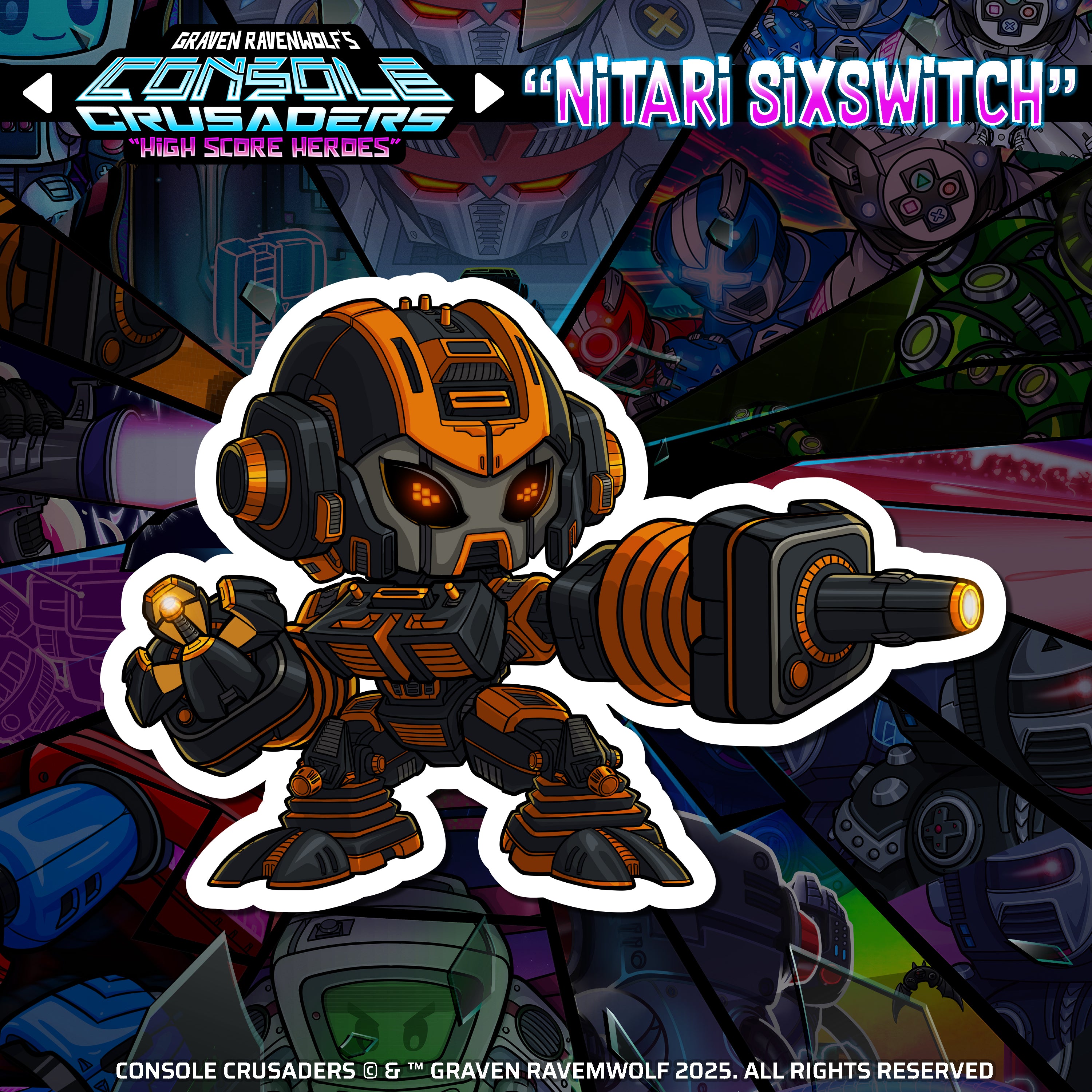 NATARI SIXSWITCH - Console Crusaders | Vinyl Sticker (3.5" x 5")