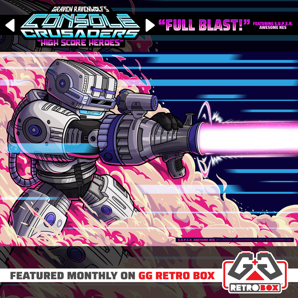 S.U.P.E.R. AWESOME NES (Full Blast) – Console Crusaders | Print (11" x 17")