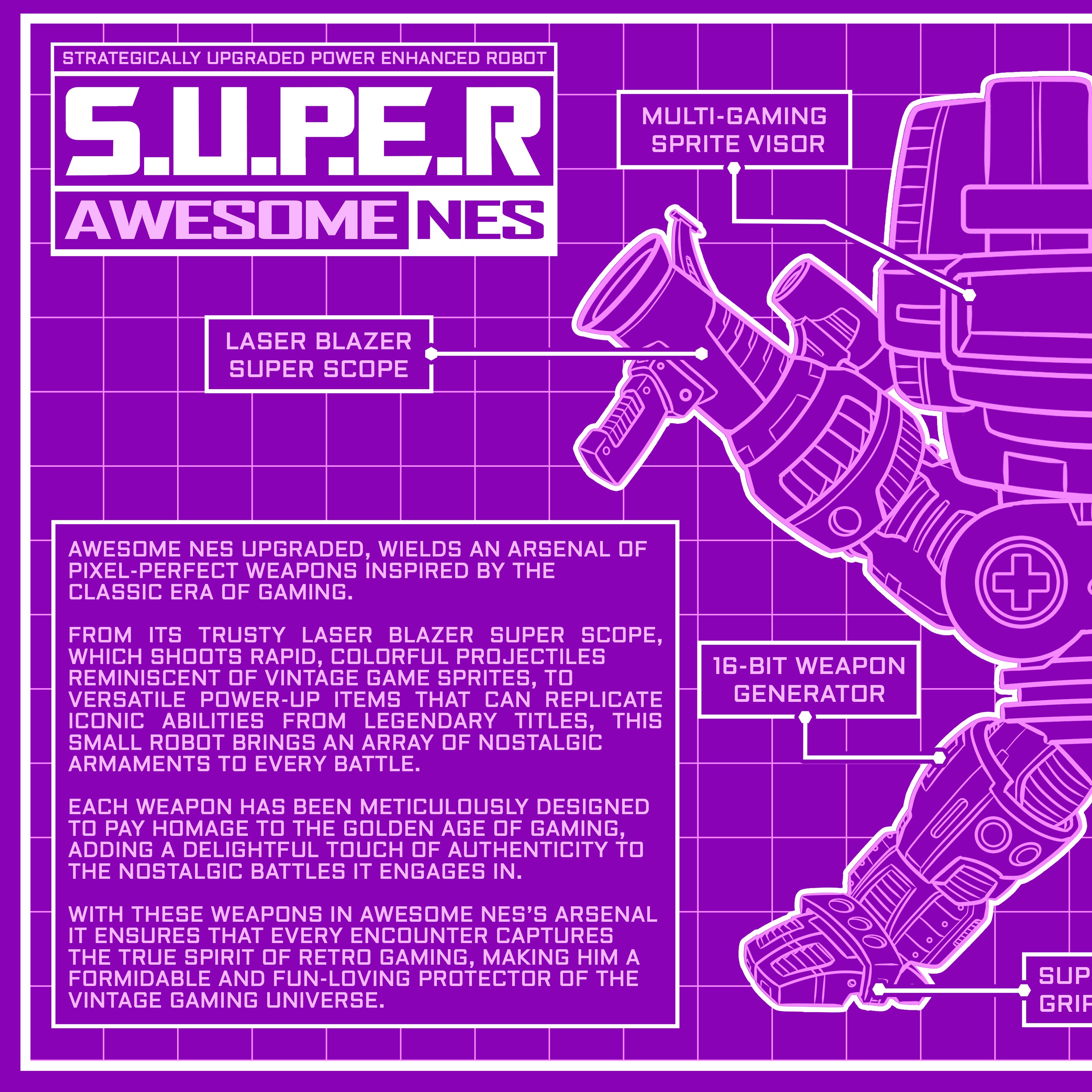 S.U.P.E.R. AWESOME NES – Console Crusaders | Print (11" x 17")