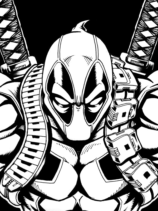 FNP SERIES (Deadpool) | Original Art (6" x 8") + FREE PRINT (11" x 17")