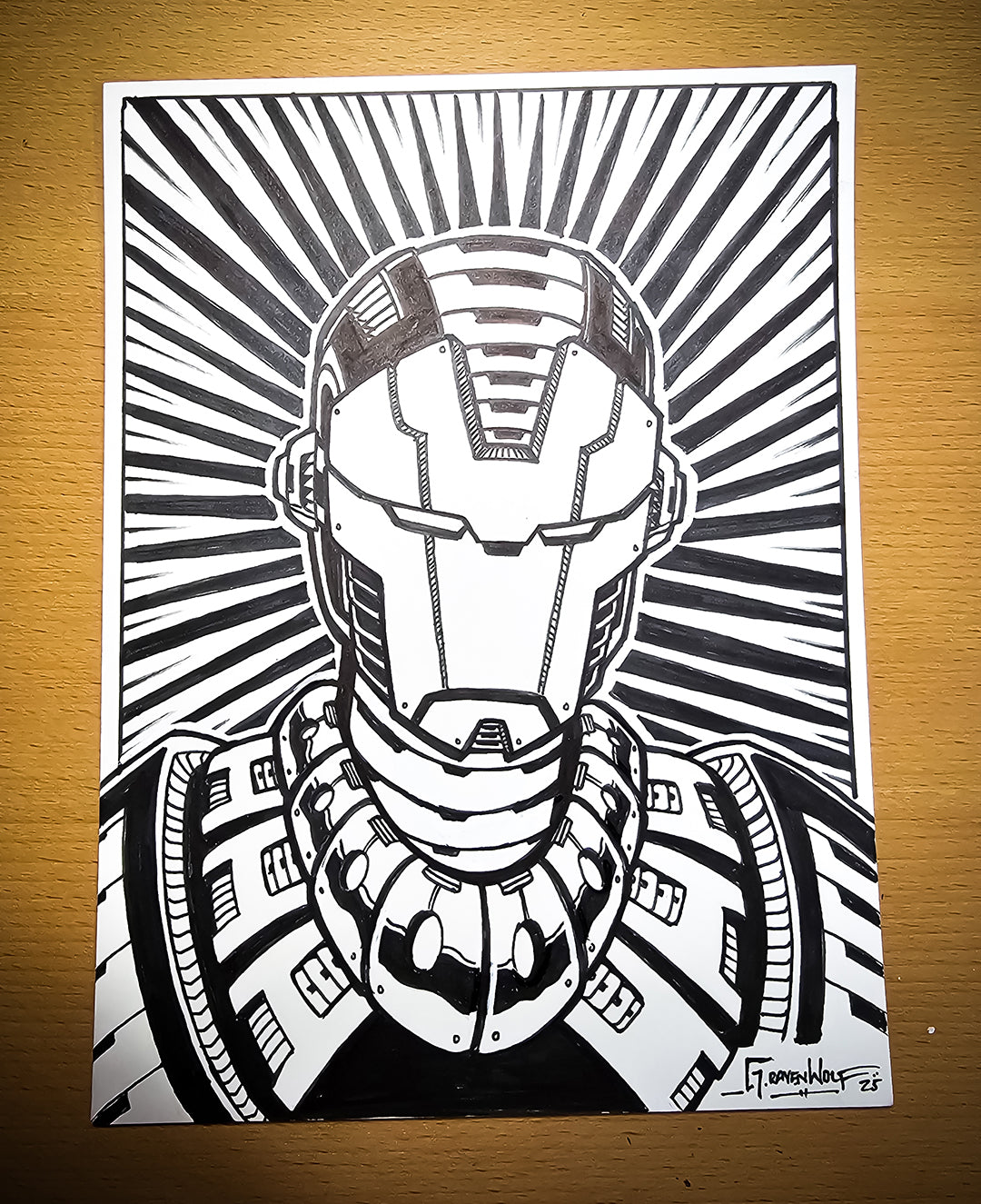FNP SERIES (Iron Man) | Original Art (6" X 8) + FREE PRINT (11" x 17")