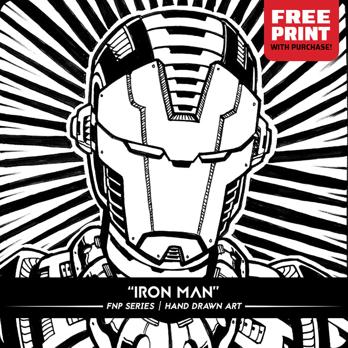 FNP SERIES (Iron Man) | Original Art (6" X 8) + FREE PRINT (11" x 17")
