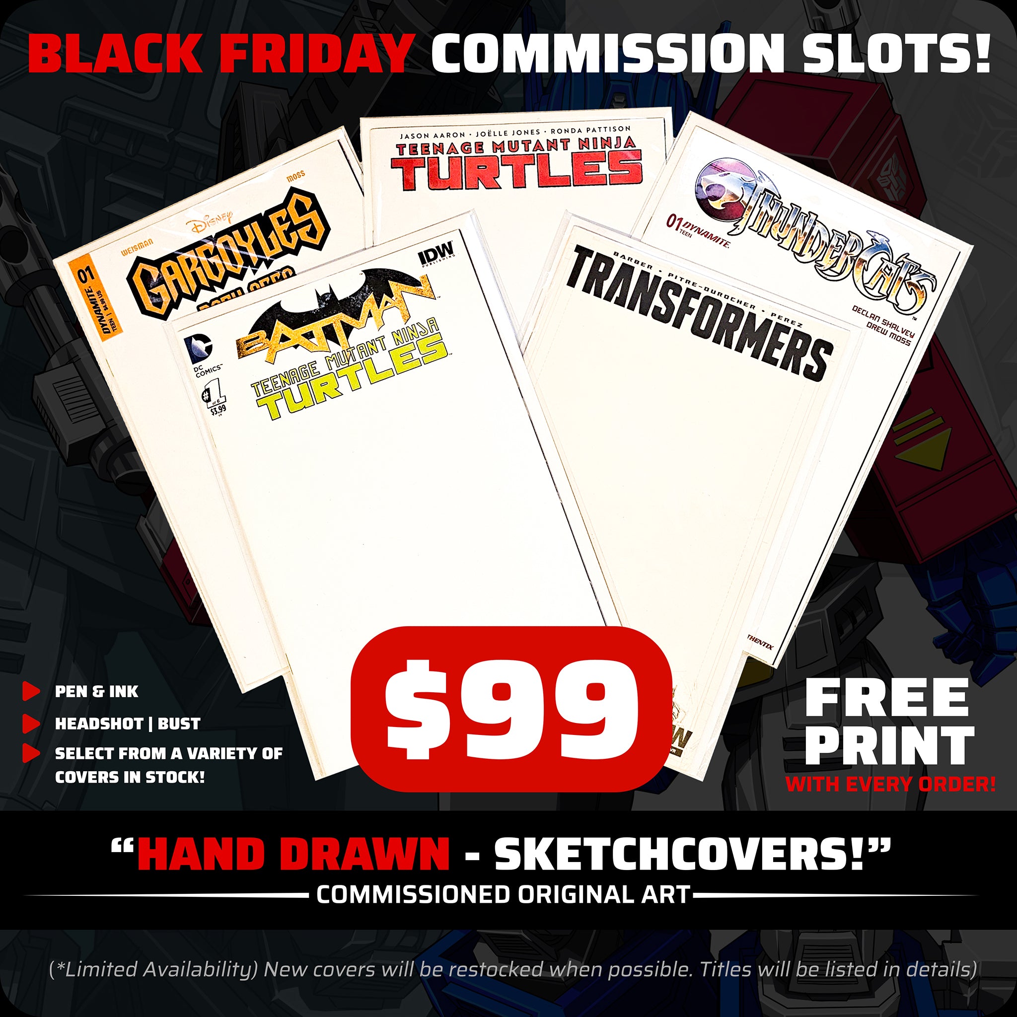 BLACK FRIDAY SPECIAL | SKETCH COVER (Original Art) - B & W (Pencils & Inks)