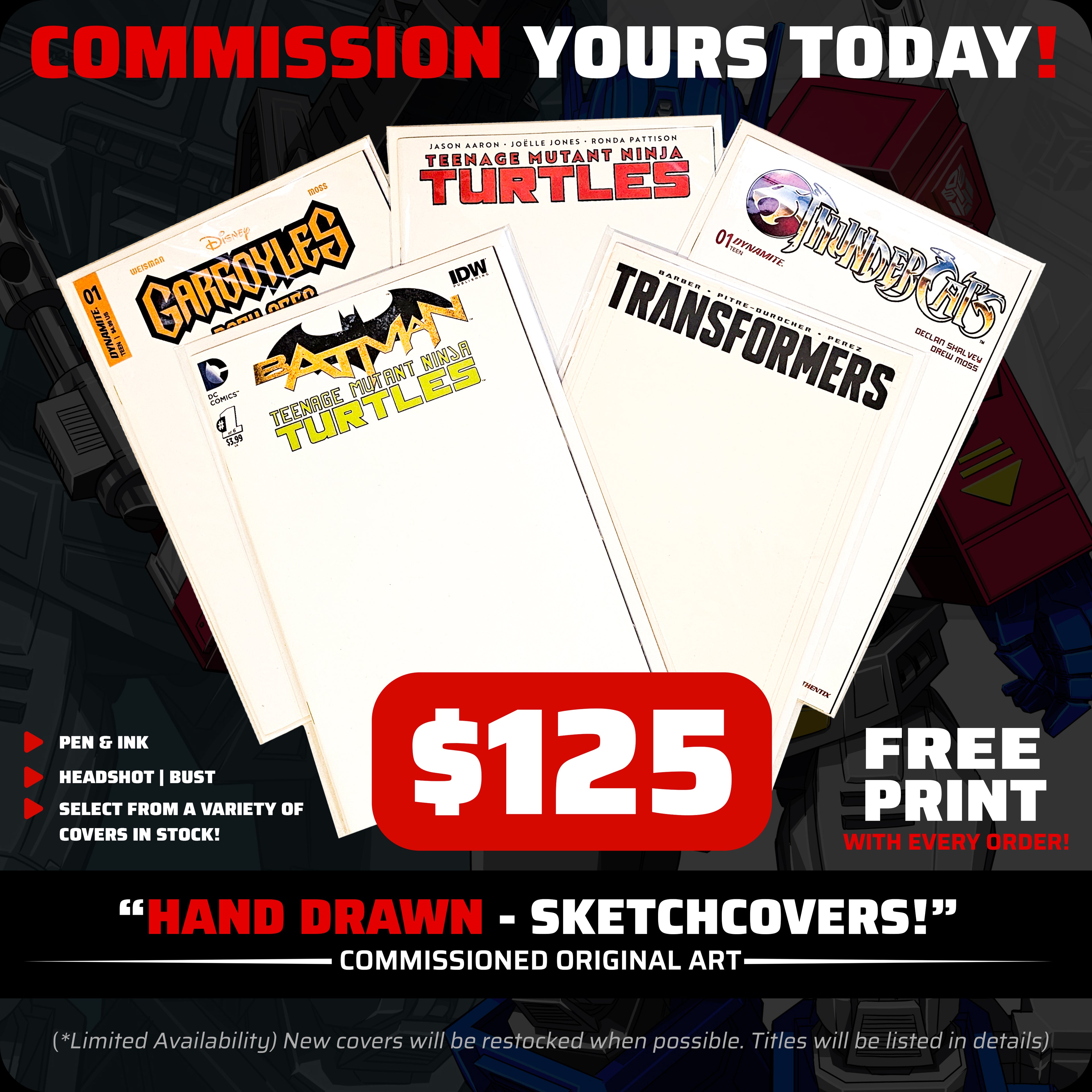 COMMISSION | SKETCH COVER (Original Art) - B & W (Pencils & Inks)
